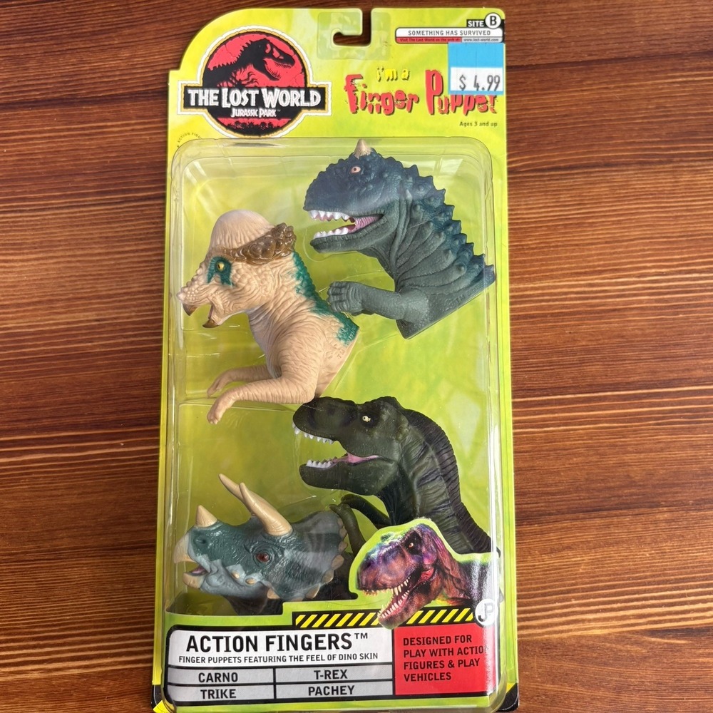 The Lost World Jurassic Park Finger Puppets Action Fingers Sealed 1997